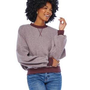 Project Social T Cozy Purple and Gray Crewneck Sweater